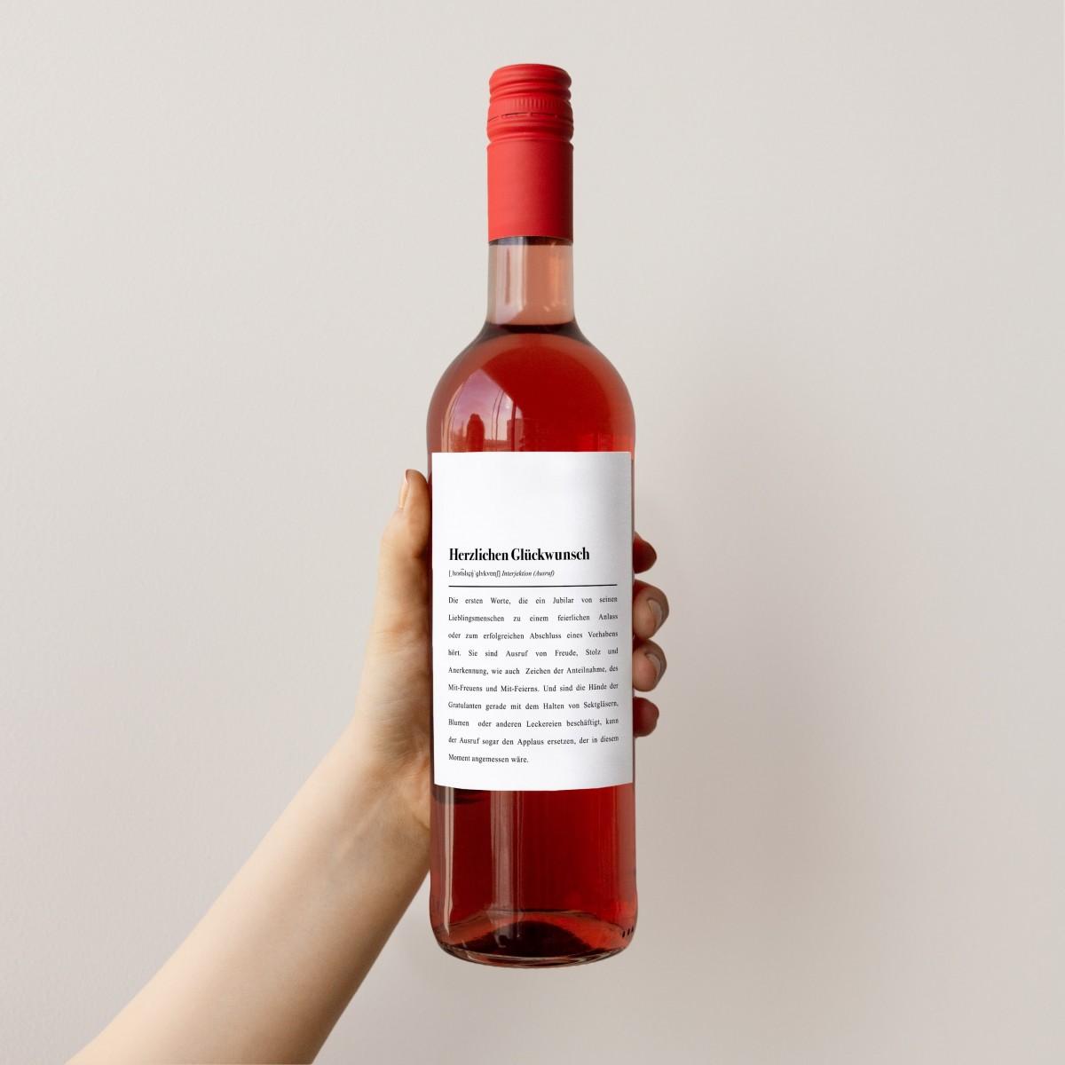 Etikett für Weinflaschen: "Herzlichen Glückwunsch" - Pulse of ArtDefinition