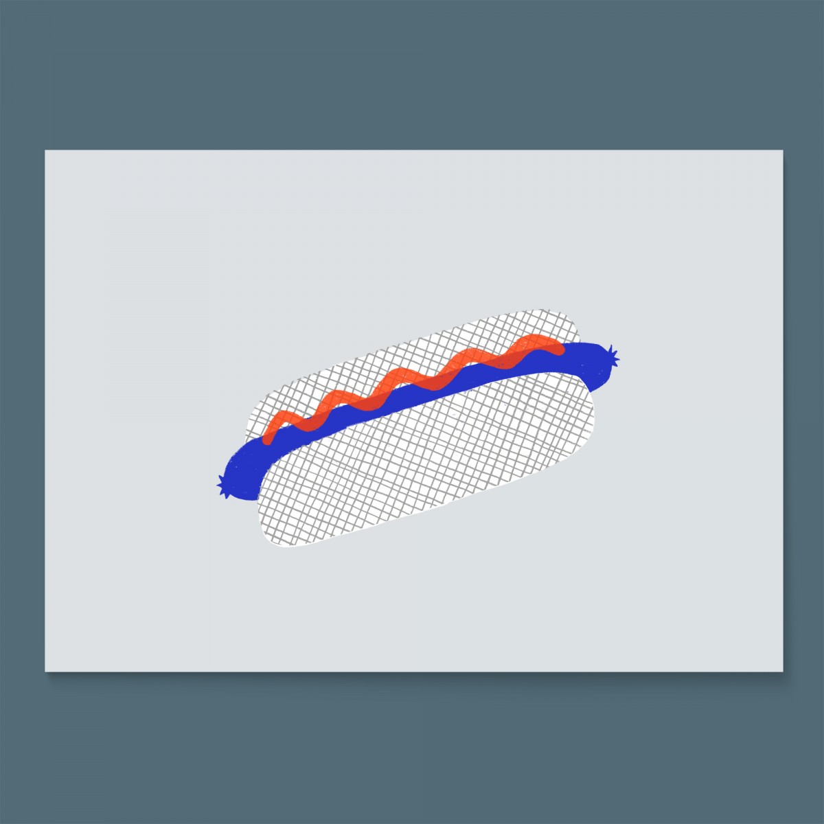 Siebdruck »Hot dog« grau (DIN A4) / fidu—fine paper goods