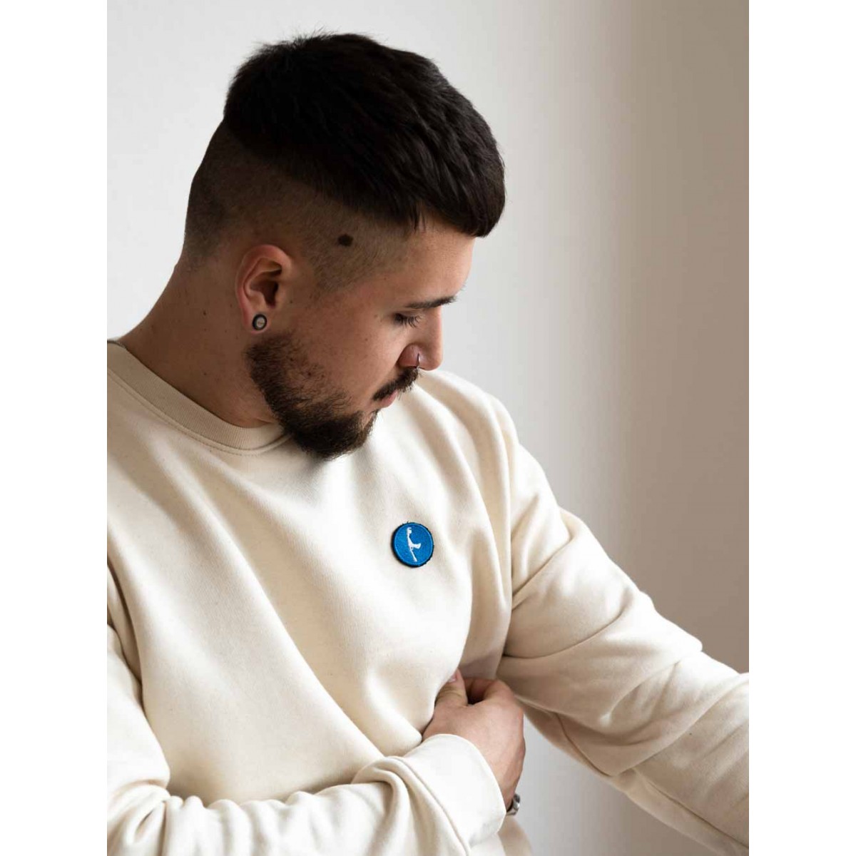 Stadtliebe® | Sylt Sweatshirt mit „Insel“ Stick Beige 100% Bio-Baumwolle
