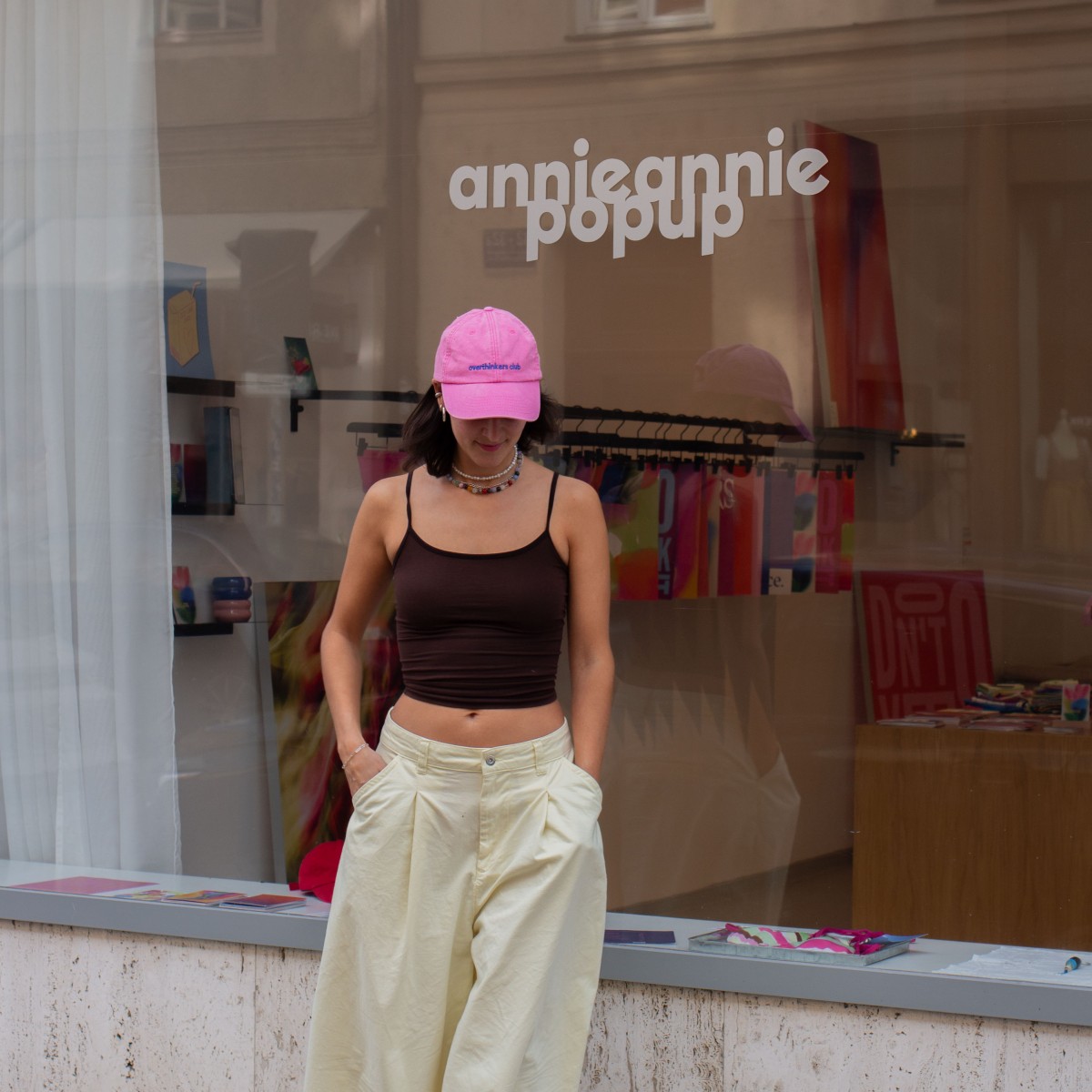 annieannie cap - overthinkers club (pink)