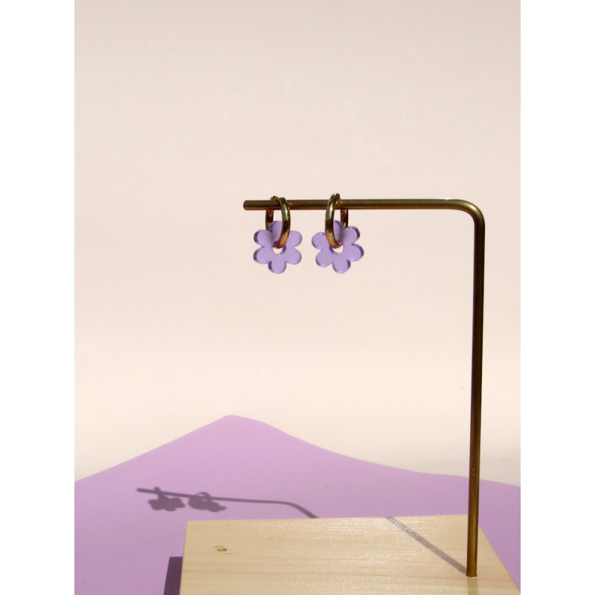 niemalsmehrohne - Violette Flower Edelstahl Hoops