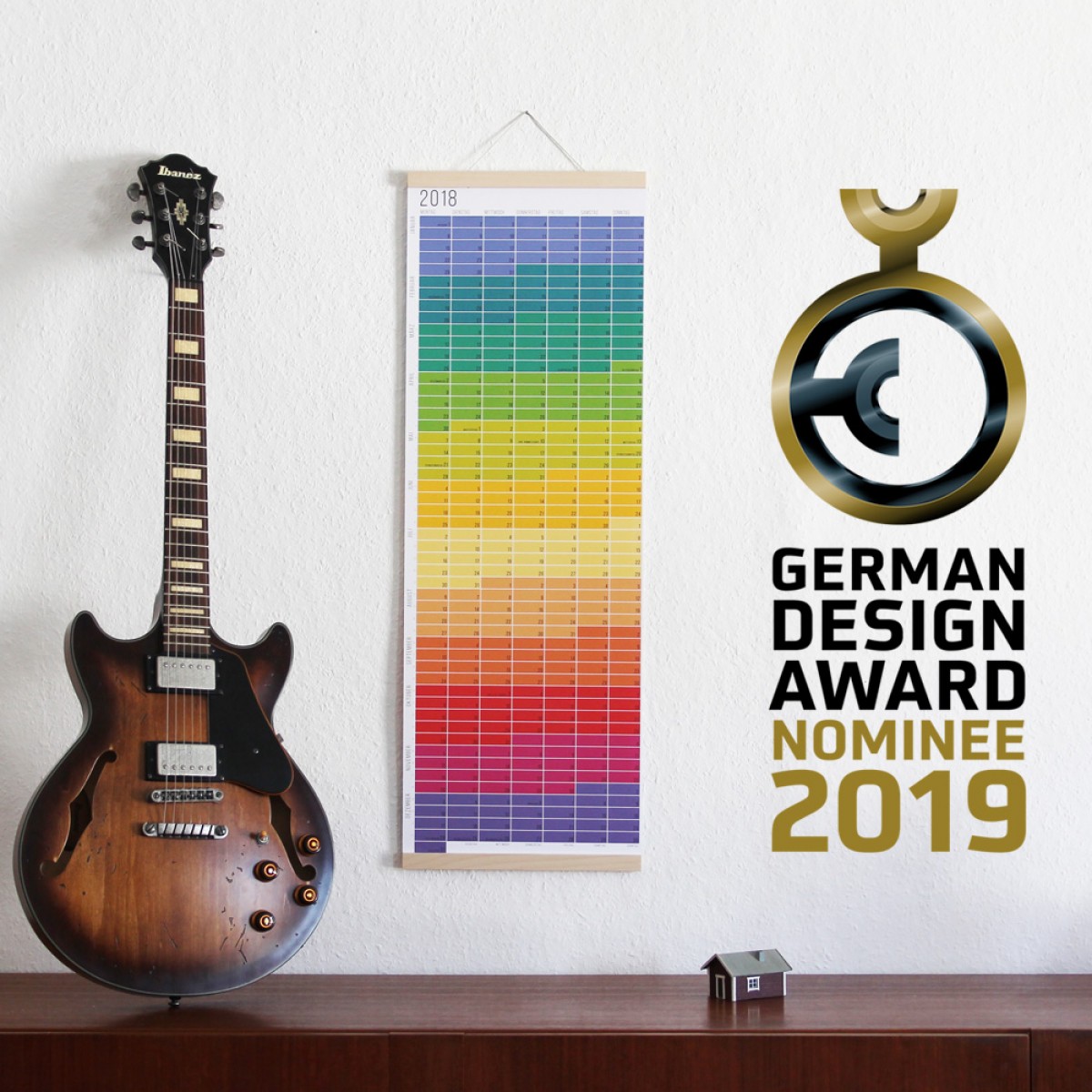 Wandkalender 2026 „Regenbogen“ Jahresplaner | Limited Edition | 100% Recyclingpapier | Deutsch-Englisch | Rückseite „Blue Hour“