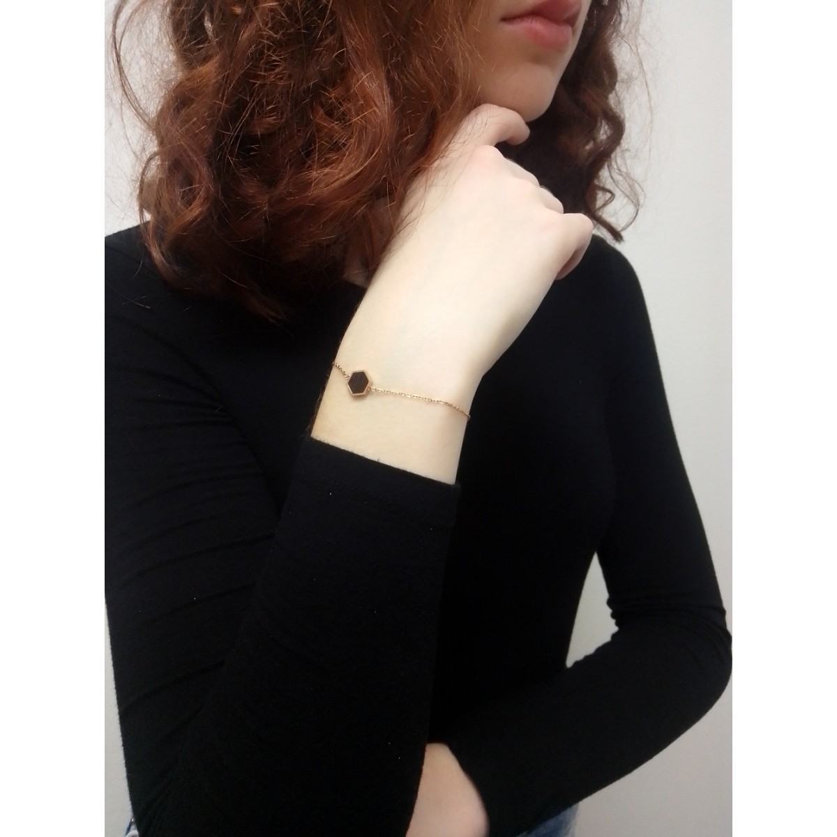 BeWooden Handkette mit Holzdetail - Lux Hexagon Bracelet