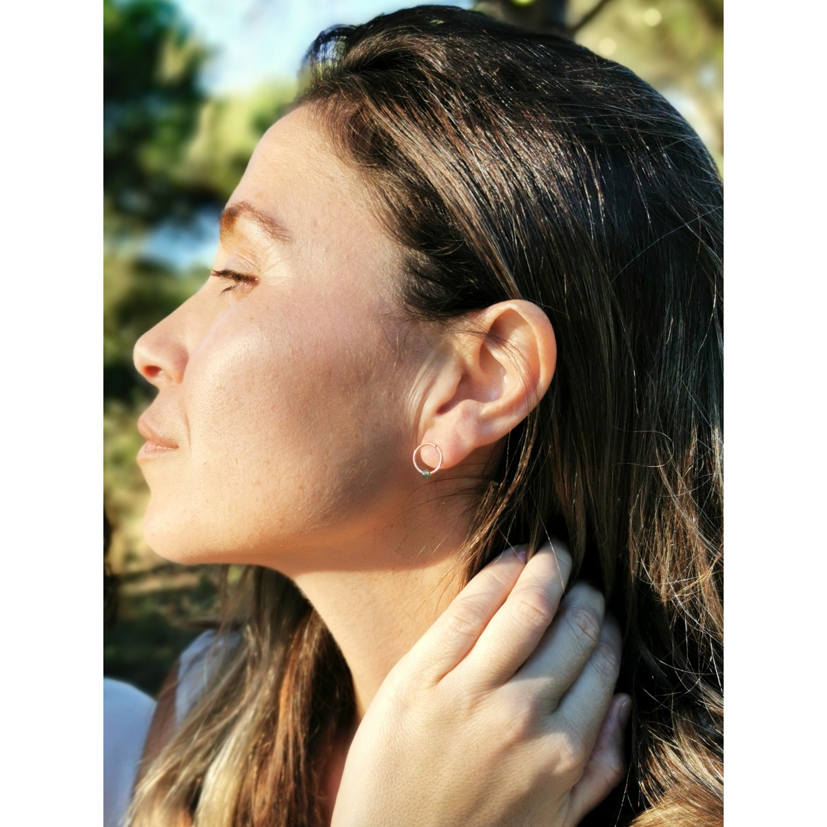 Grüne Kyanit Ohrringe – Schlicht, edel und vielseitig - in Sterling Silber und (Rosé) Gold Filled - KIZZU Schmuck