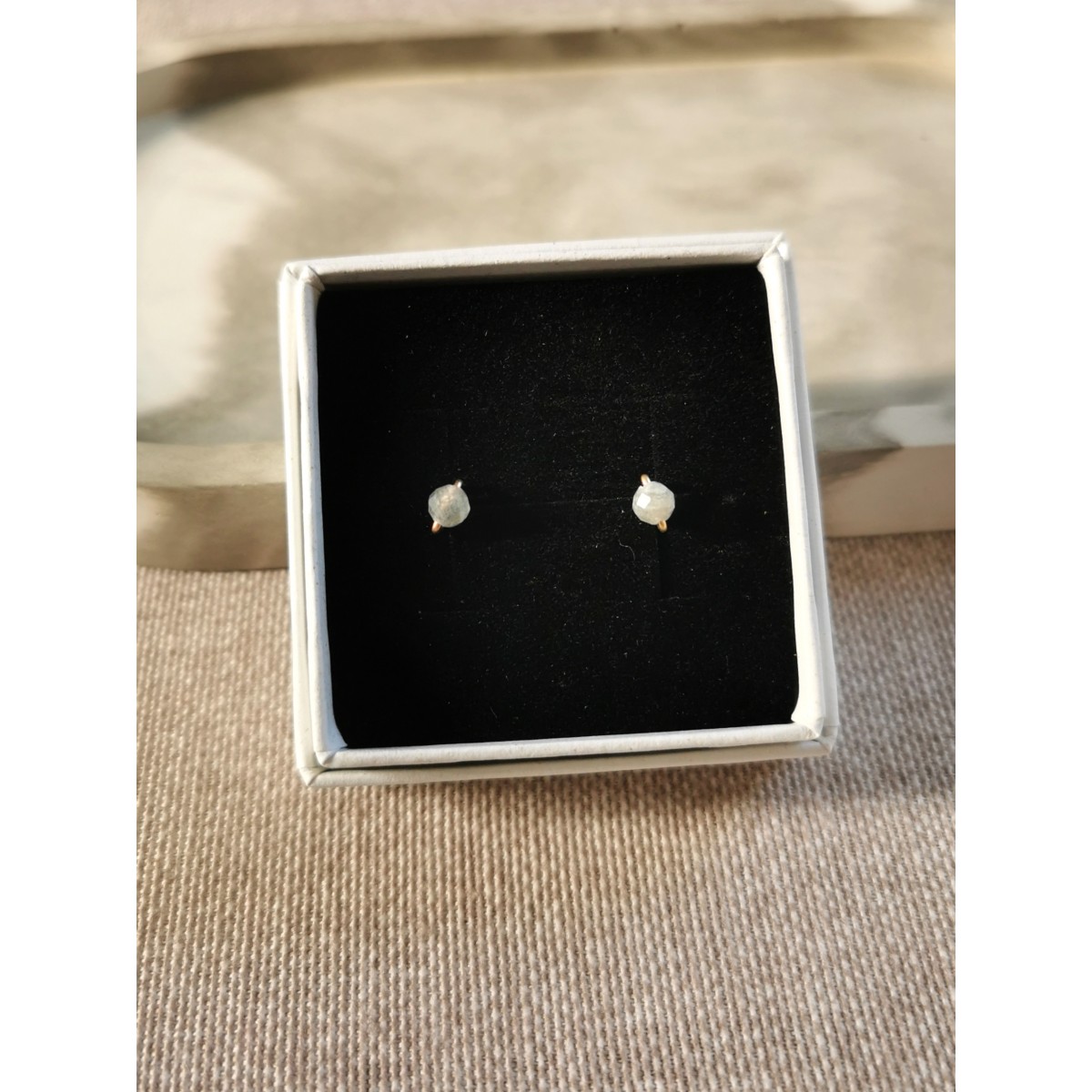 Labradorit Ohrstecker - für kreative Veränderung und neue Ideen - handgefertigt aus Sterling Silber oder (Rosé) Gold Filled - KIZZU Schmuck Manufaktur 

