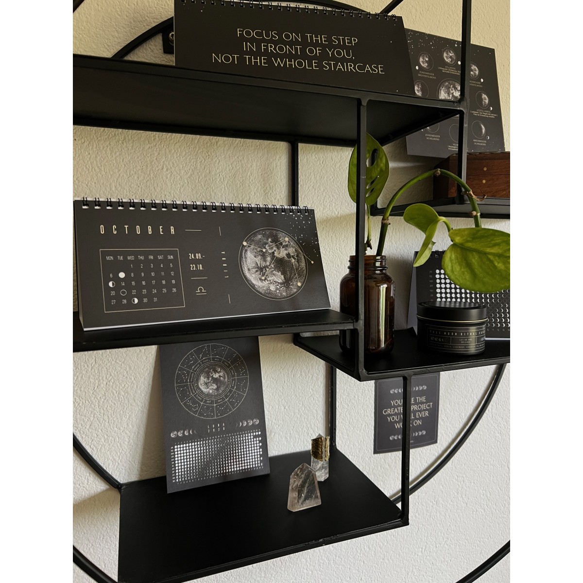 Mondkalender 2027 Tischkalender Schwarz // ShellyCreates