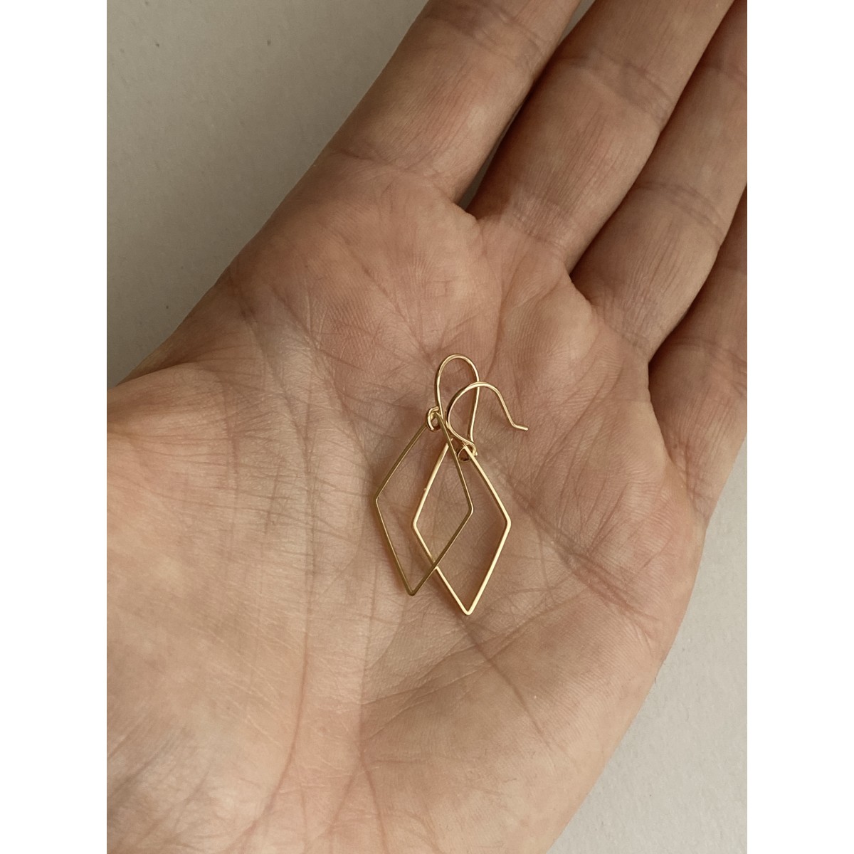 nahili goldene OHRRINGE "shapes" minimal Gelbgold nickelfrei schlichte Rauten