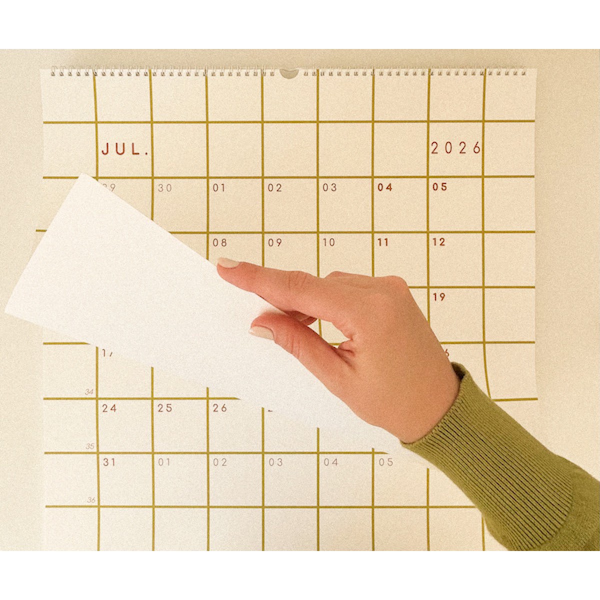 Großer Wandkalender 2026, quadratisch 50x50 - SANS.