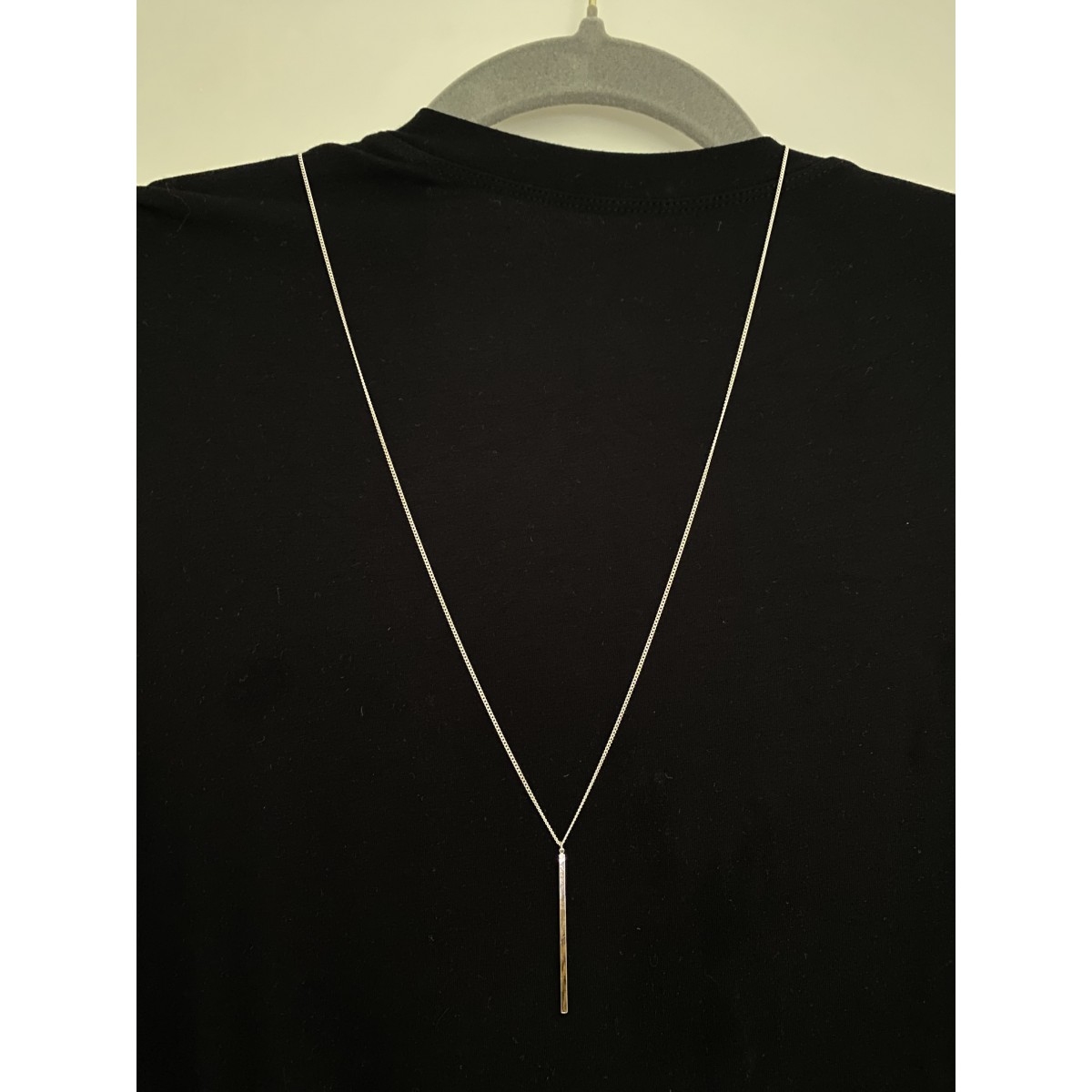 nahili KETTE UNIKAT "minimal Stäbchen" mit silberner langer oder kurzer Gliederkette - 925 Silber