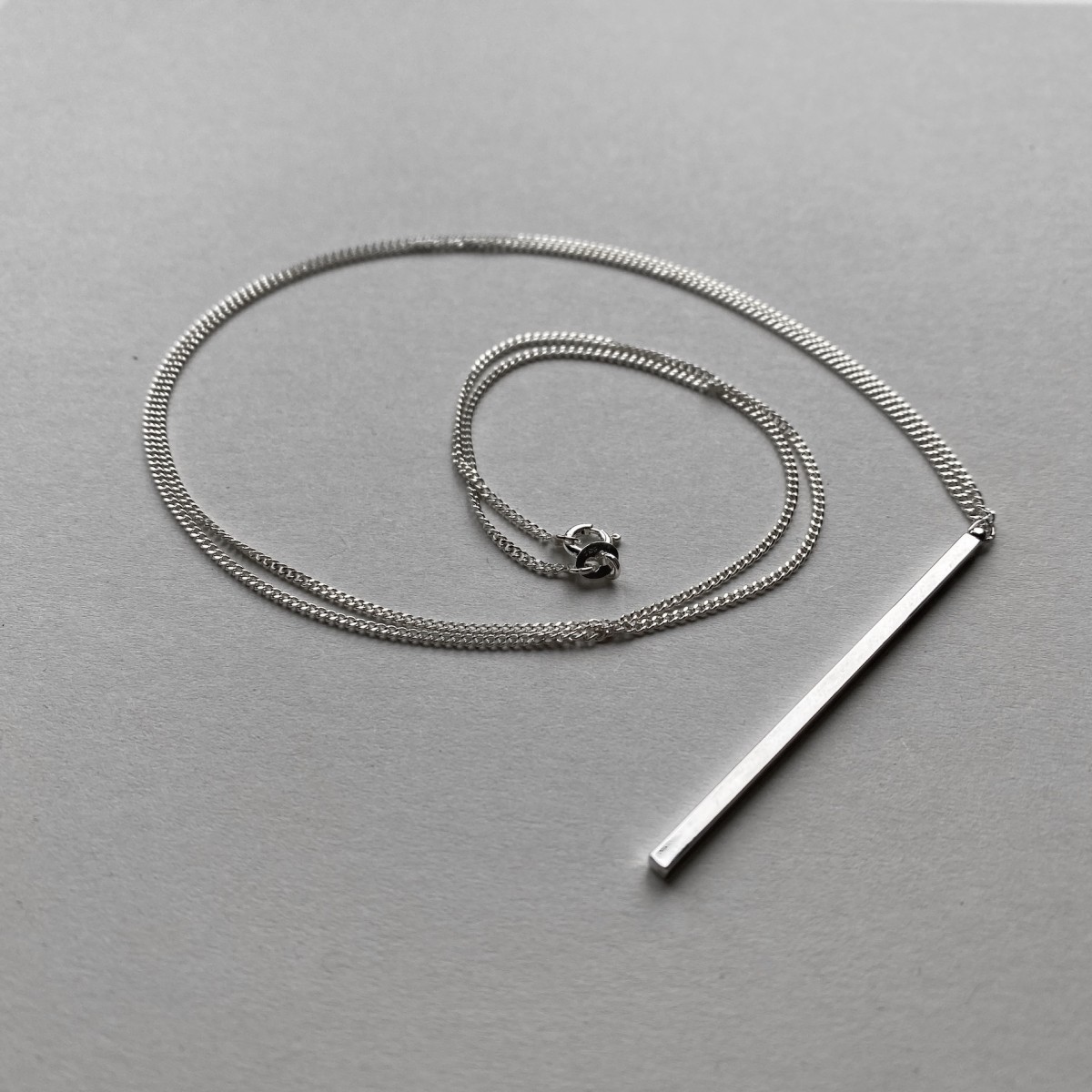 nahili KETTE UNIKAT "minimal Stäbchen" mit silberner langer oder kurzer Gliederkette - 925 Silber