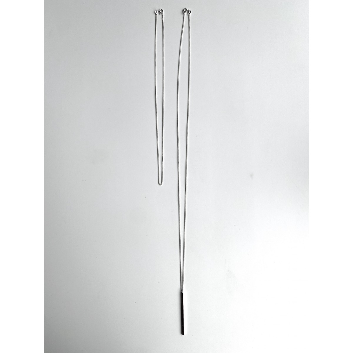 nahili KETTE UNIKAT "minimal Stäbchen" mit silberner langer oder kurzer Gliederkette - 925 Silber
