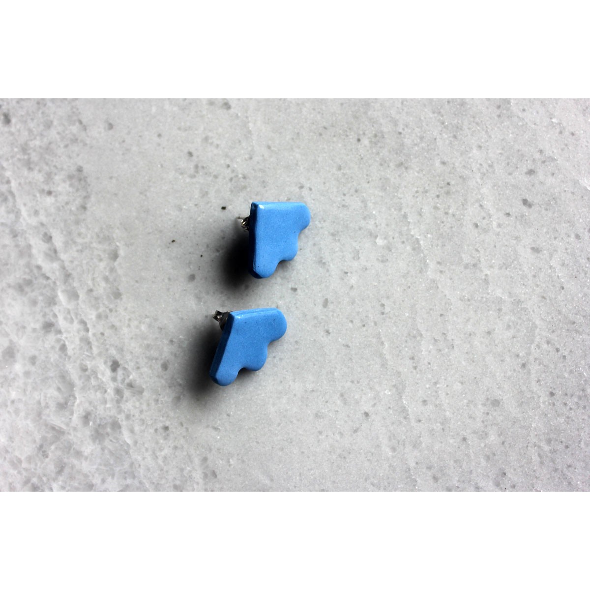 Skelini - Cobalt blau Porzellan Ohrstecker