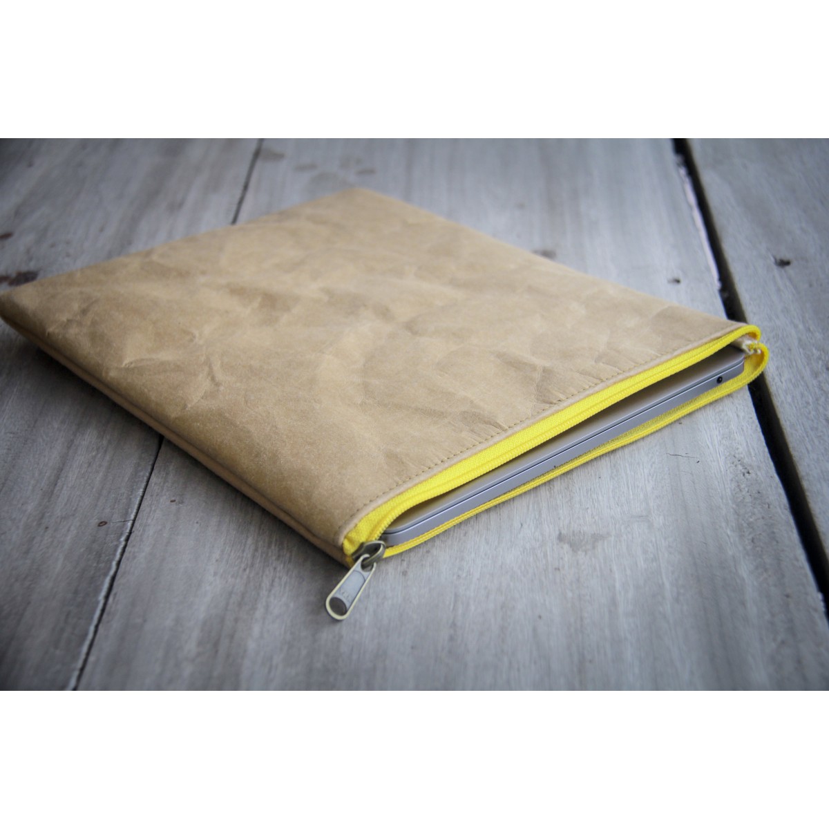 Nachhaltige Kraftpapier-Laptoptasche 15–16 Zoll | Waschbare vegane Hülle mit Zipper– Gefüttertes Laptop Sleeve für MacBook Pro/Air,Lenovo,HP