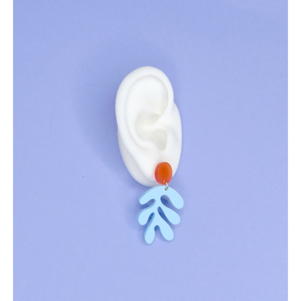 niemalsmehrohne - Matisse Florale Ohrringe aus Acryl in hellblau