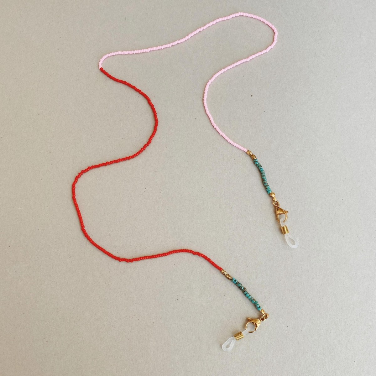 IDA PING JEWELRY // Brillenkette aus Miyuki Glasperlen - Koralle