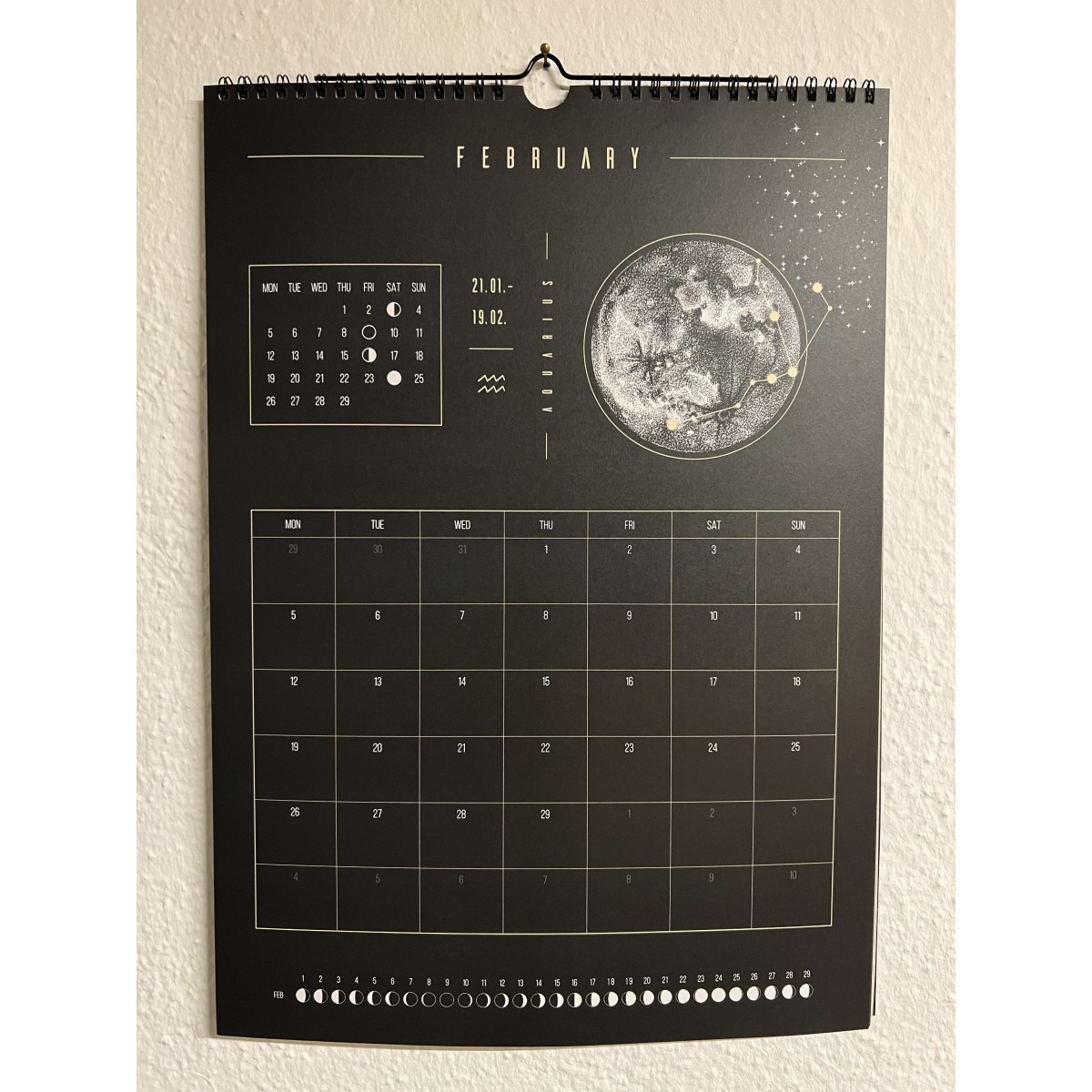 Mondkalender 2027 schwarz // ShellyCreates