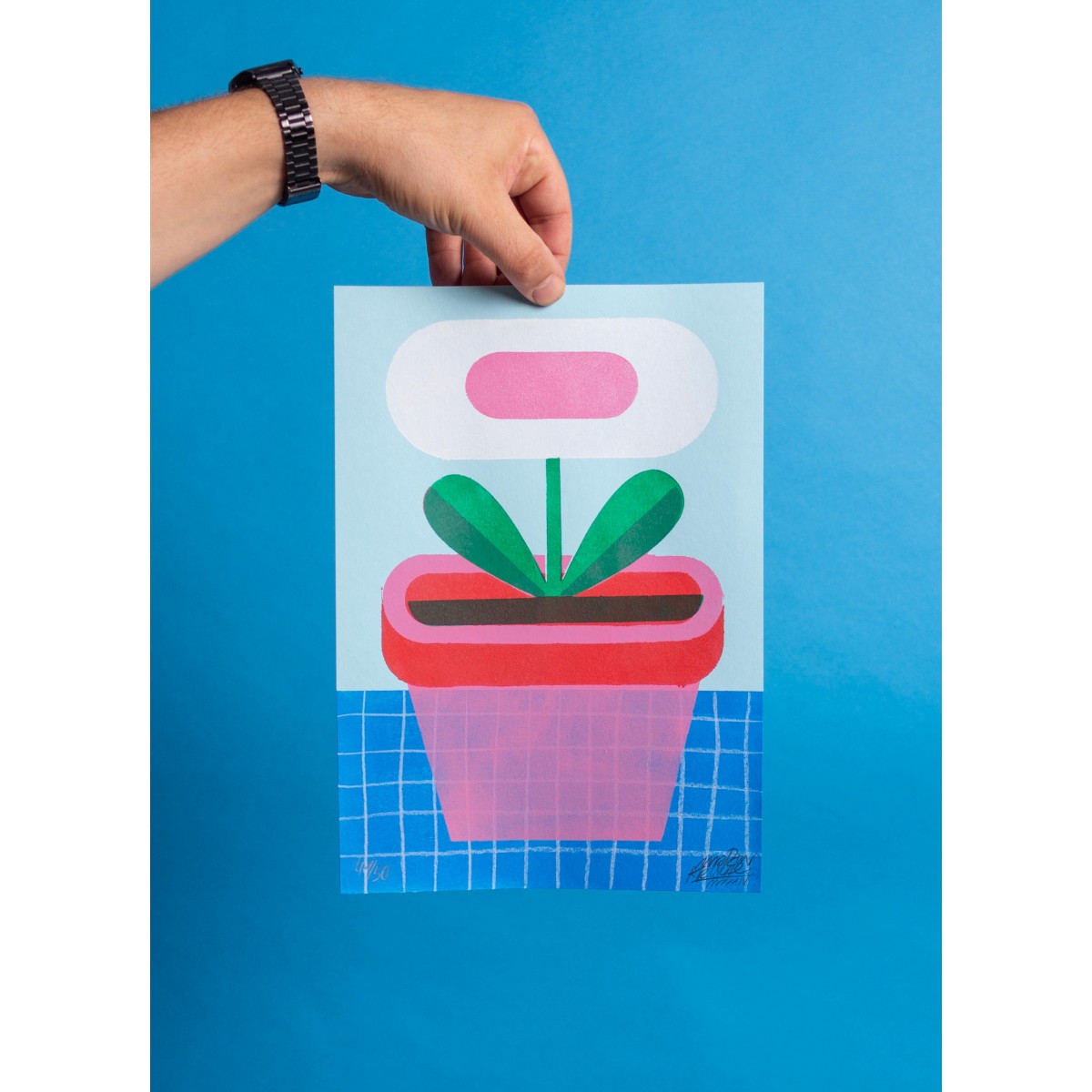 Martin Krusche - Schablonendruck »Junge Blume«, DINA4
