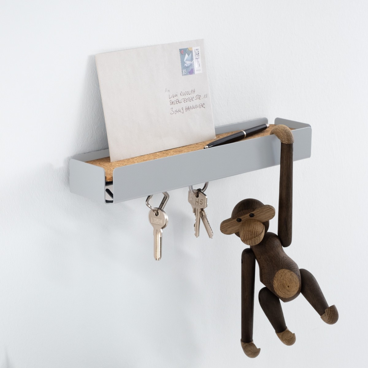 Key-Box Schlüsselbrett Lichtgrau / Kork