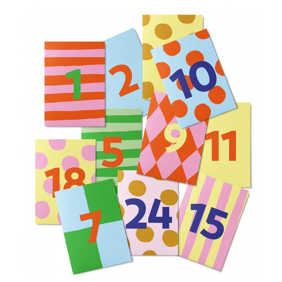 UNTER PINIEN - 24 kunterbunte Mini-Karten für Adventskalender