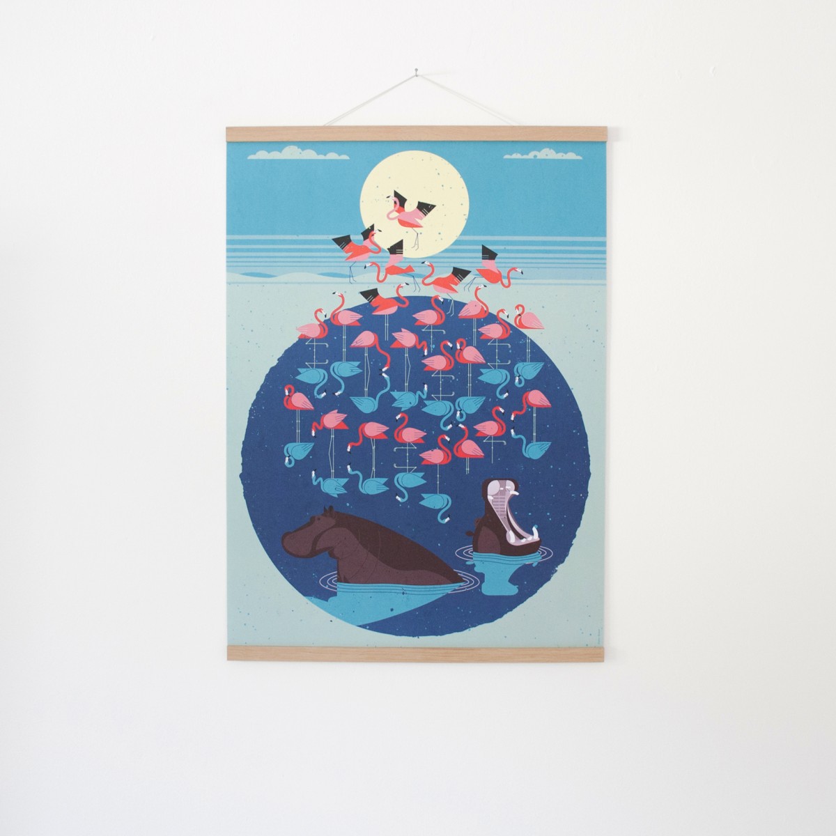 KLEINWAREN / VON LAUFENBERG Set / Flamingo Lake + Posterleiste Eiche 50 cm