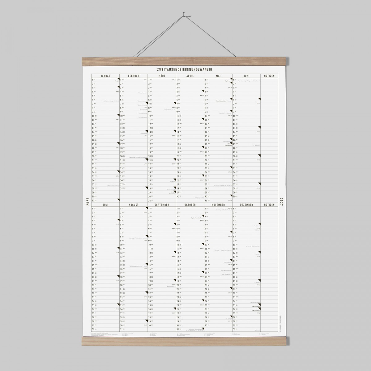 KLEINWAREN / VON LAUFENBERG Der A1 Wandkalender 2027 mit Posterleiste