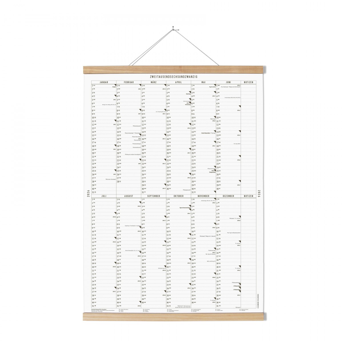 KLEINWAREN / VON LAUFENBERG Der A1 Wandkalender 2026 mit Posterleiste