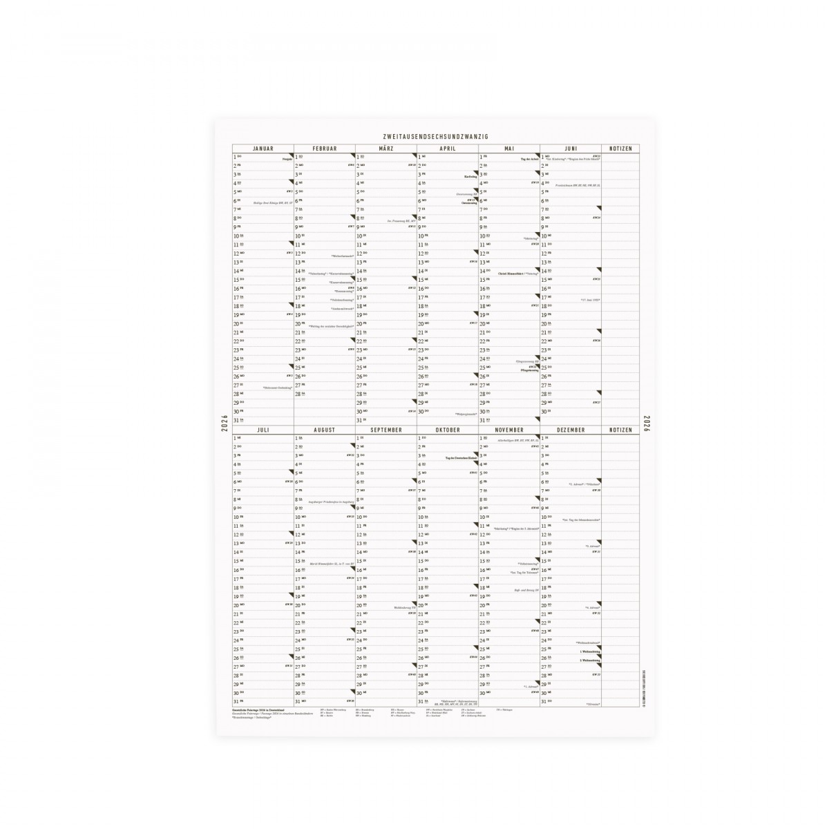 KLEINWAREN / VON LAUFENBERG Der A2 Wandkalender 2026