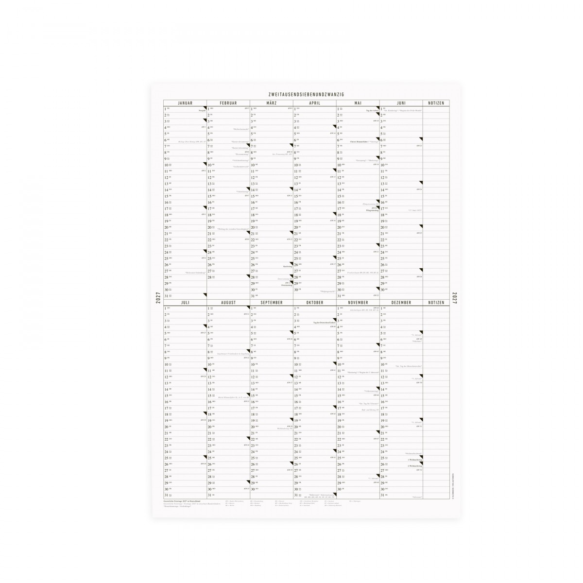 KLEINWAREN / VON LAUFENBERG Der A2 Wandkalender 2027