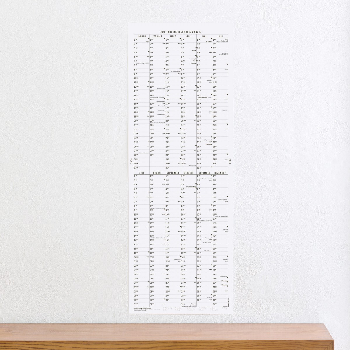 KLEINWAREN / VON LAUFENBERG Der lange Wandkalender 2026