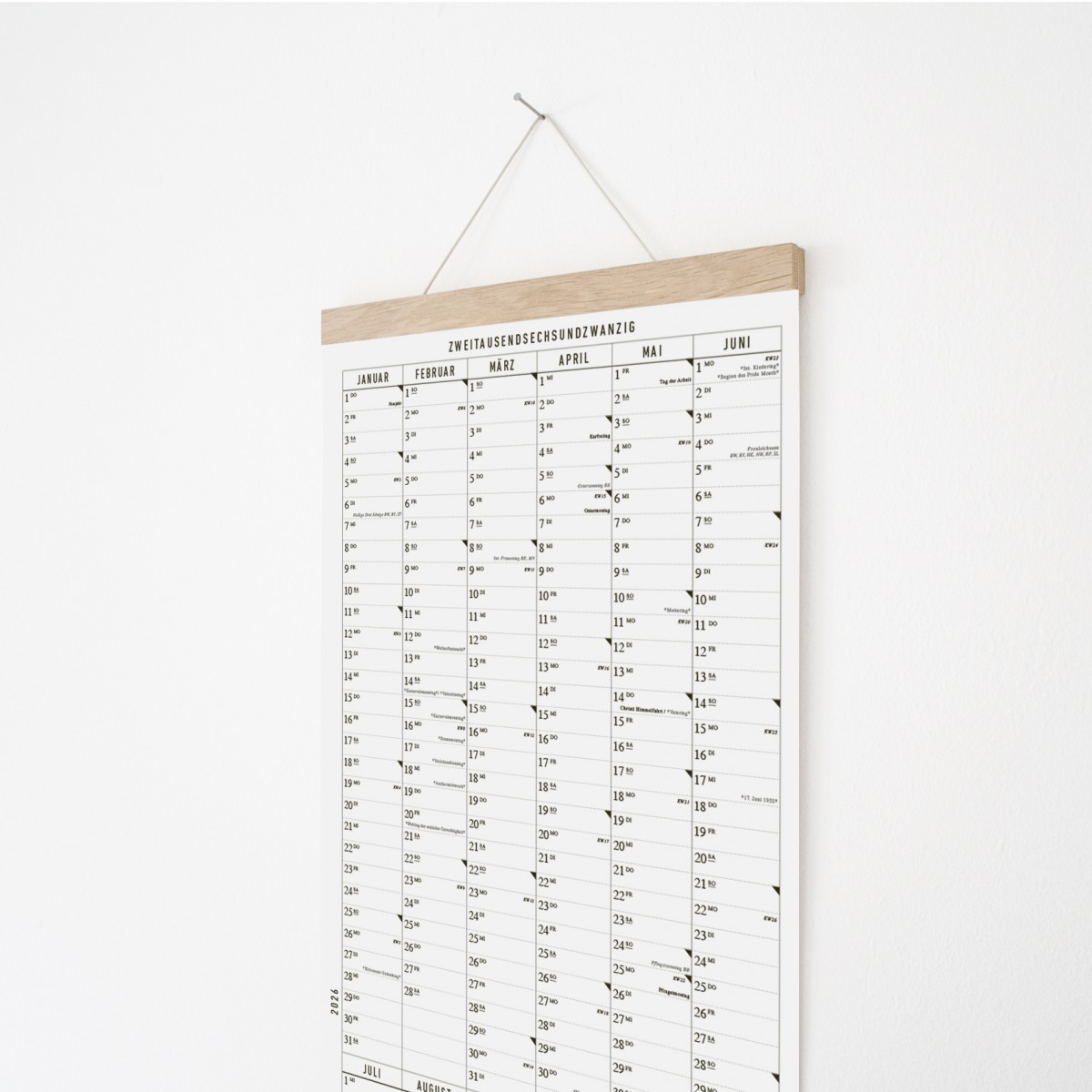 KLEINWAREN / VON LAUFENBERG Der lange Wandkalender 2026 mit Posterleiste