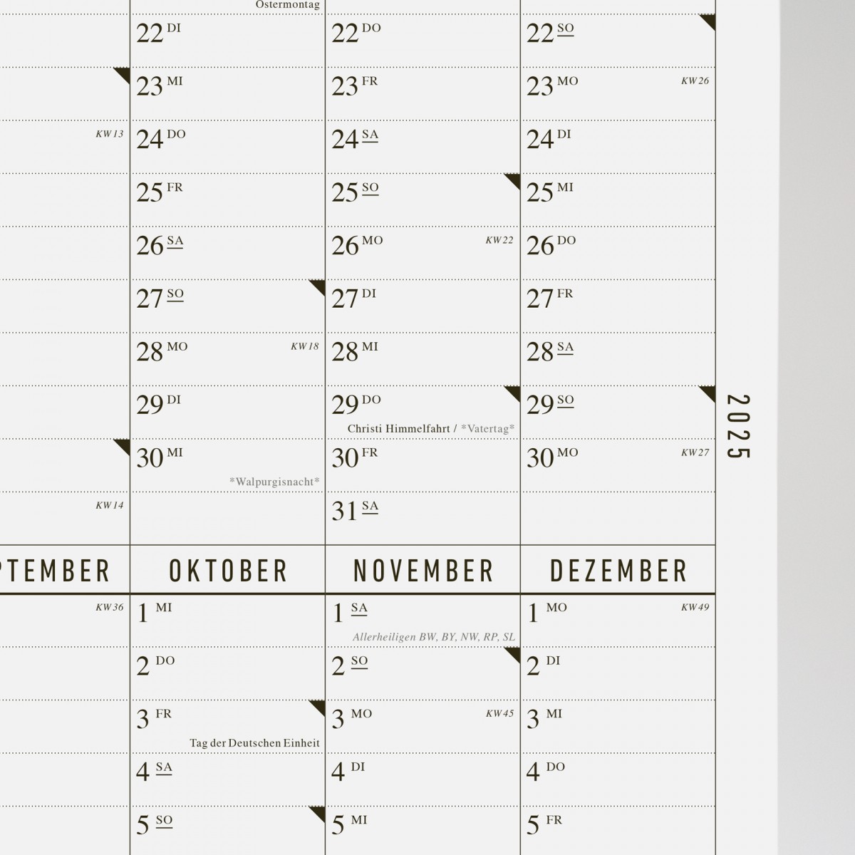 KLEINWAREN / VON LAUFENBERG Der lange Wandkalender 2025 mit Posterleiste