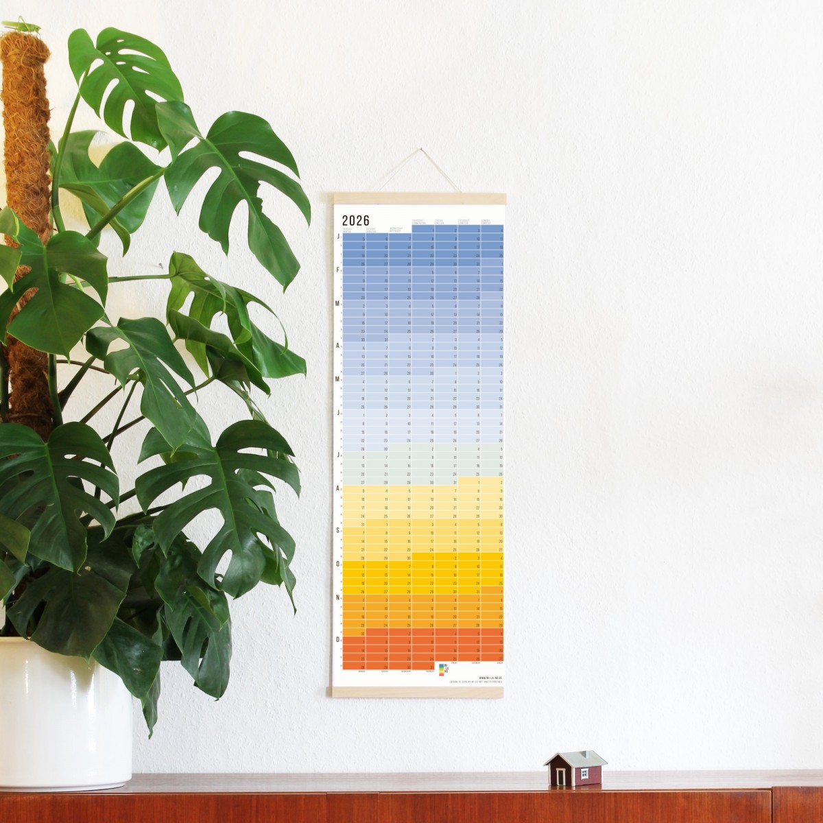 Wandkalender 2026 „Blue Hour“ Jahresplaner | Limited Edition | 100% Recyclingpapier | Deutsch-Englisch | Rückseite „Regenbogen“