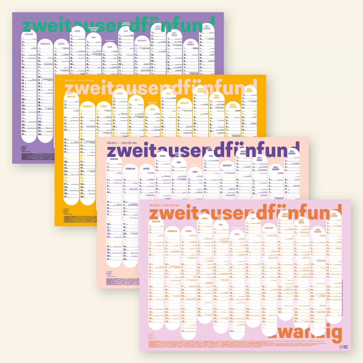 »Wandkalender A2 Lilas«: Vielfalt – Tag für Tag