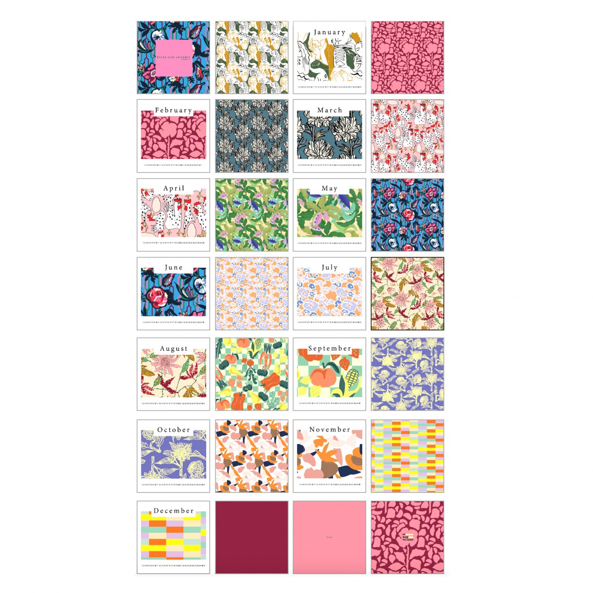 We Make Patterns Design - Every Year Calendar