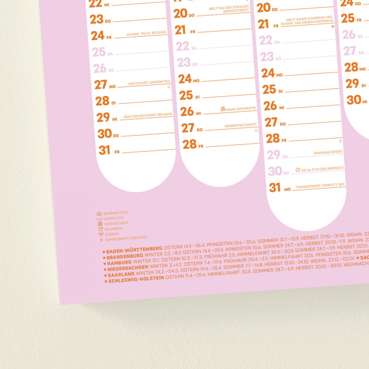 »Wandkalender A2 Ånni«: Vielfalt - Tag für Tag