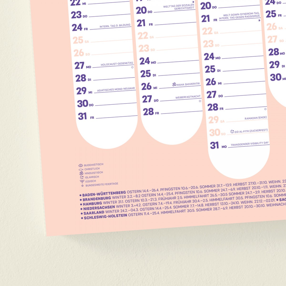 »Wankalender A2 Toni«: Vielfalt – Tag für Tag