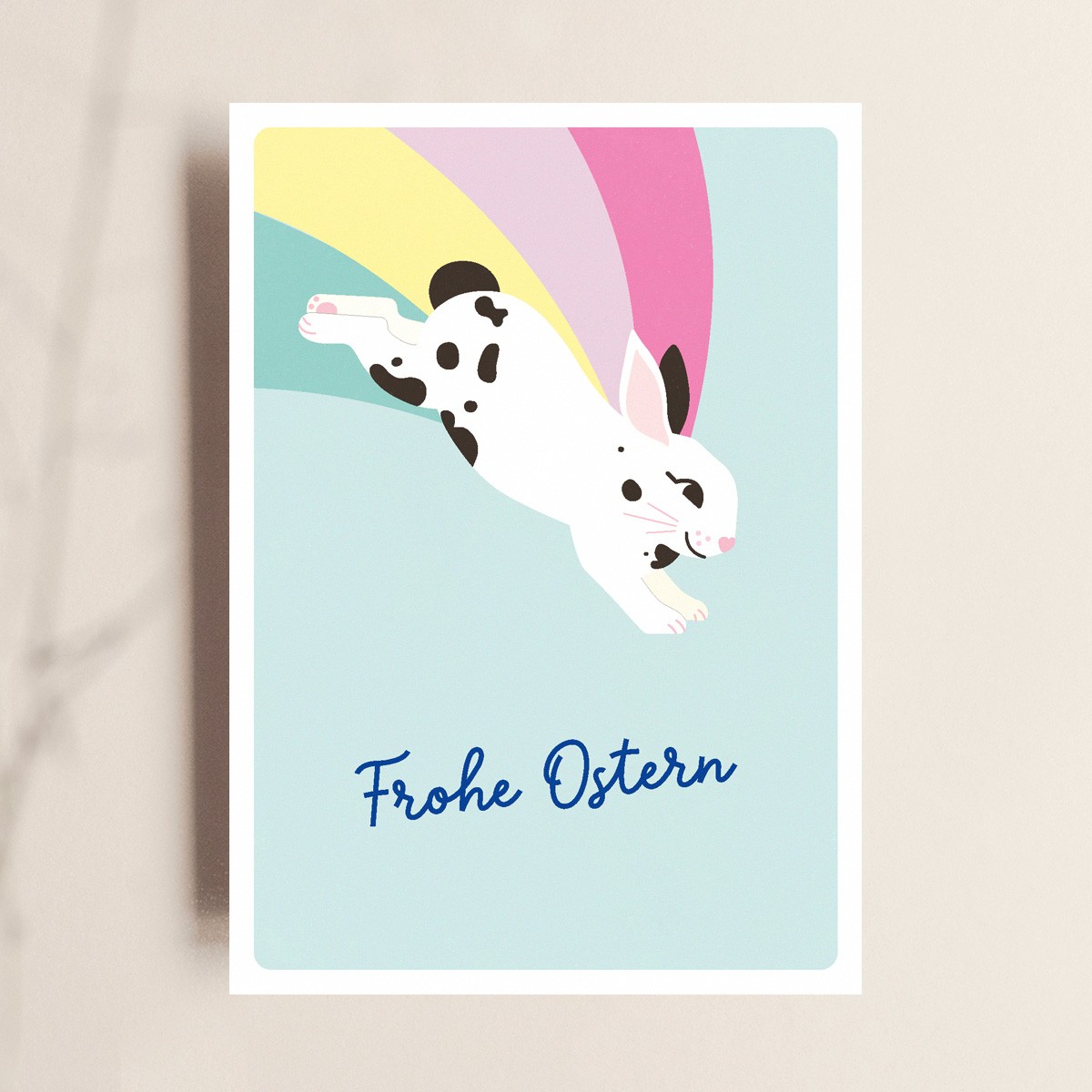 Karte "Frohe Ostern", liebevoll illustriert, TANTE TIA