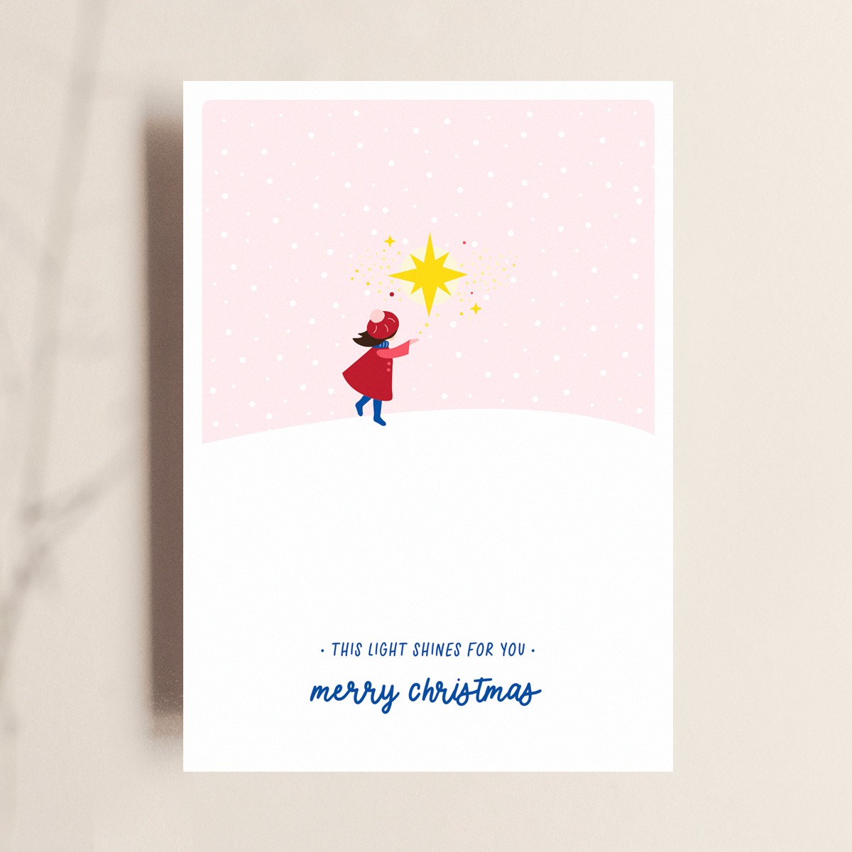 Postkarte, Weihnachten, Merry Christmas, This Light Shines For You, TANTE TIA