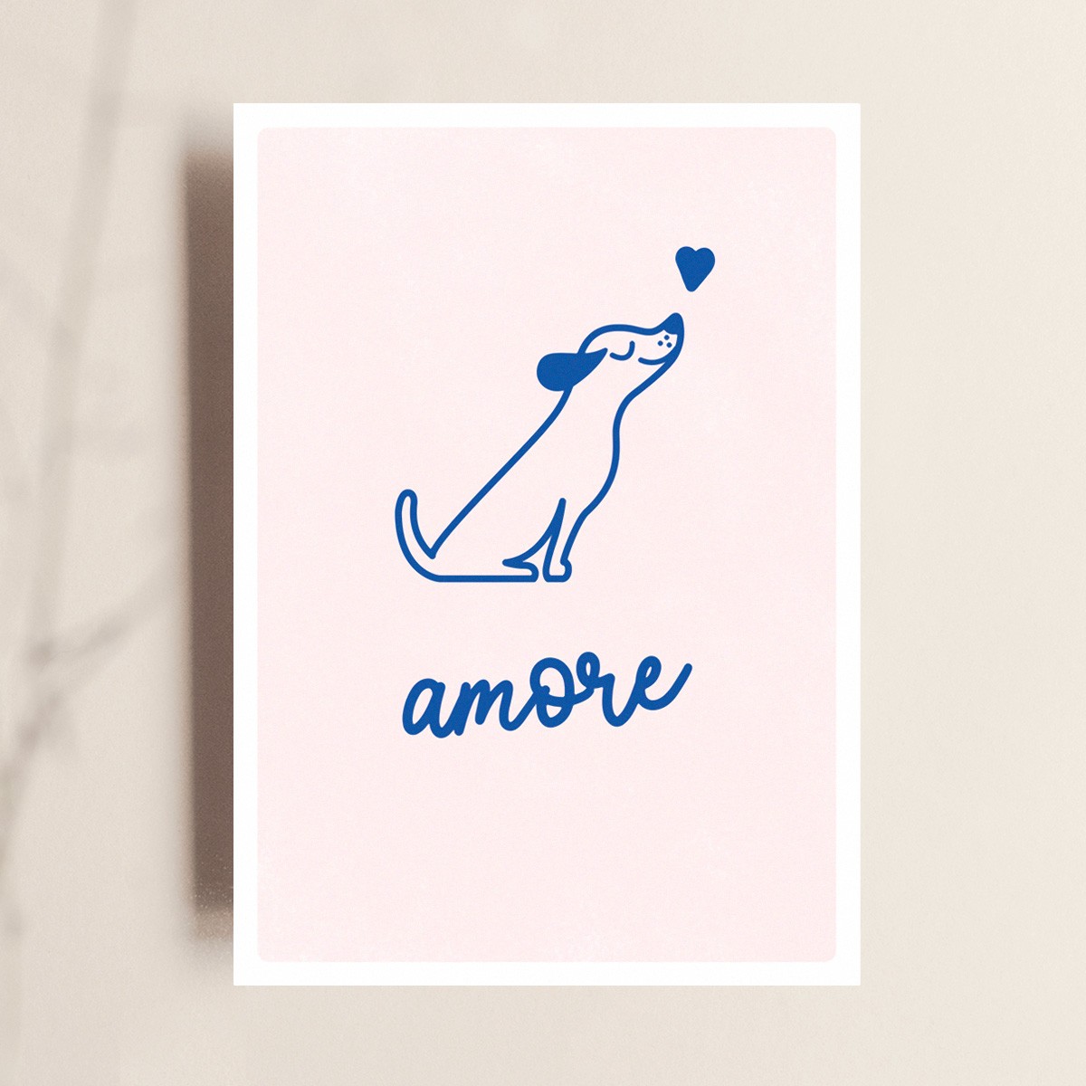 Postkarte, Amore, Liebe, Hundekarte, TANTE TIA