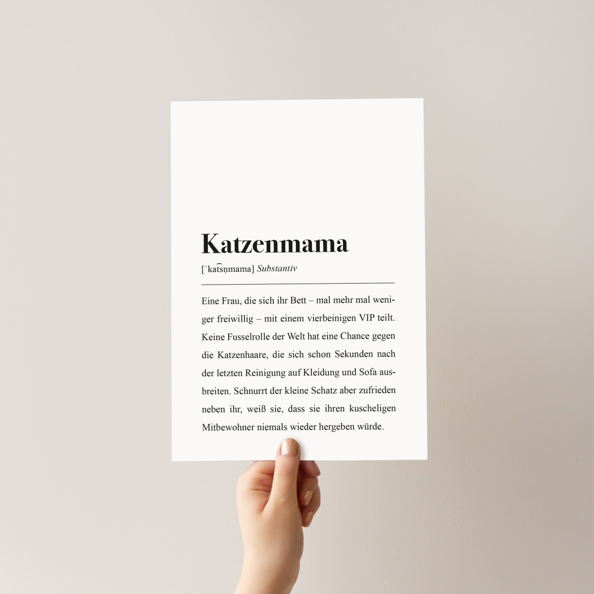Katzenmama Definition: DIN A4 Poster - Pulse of Art