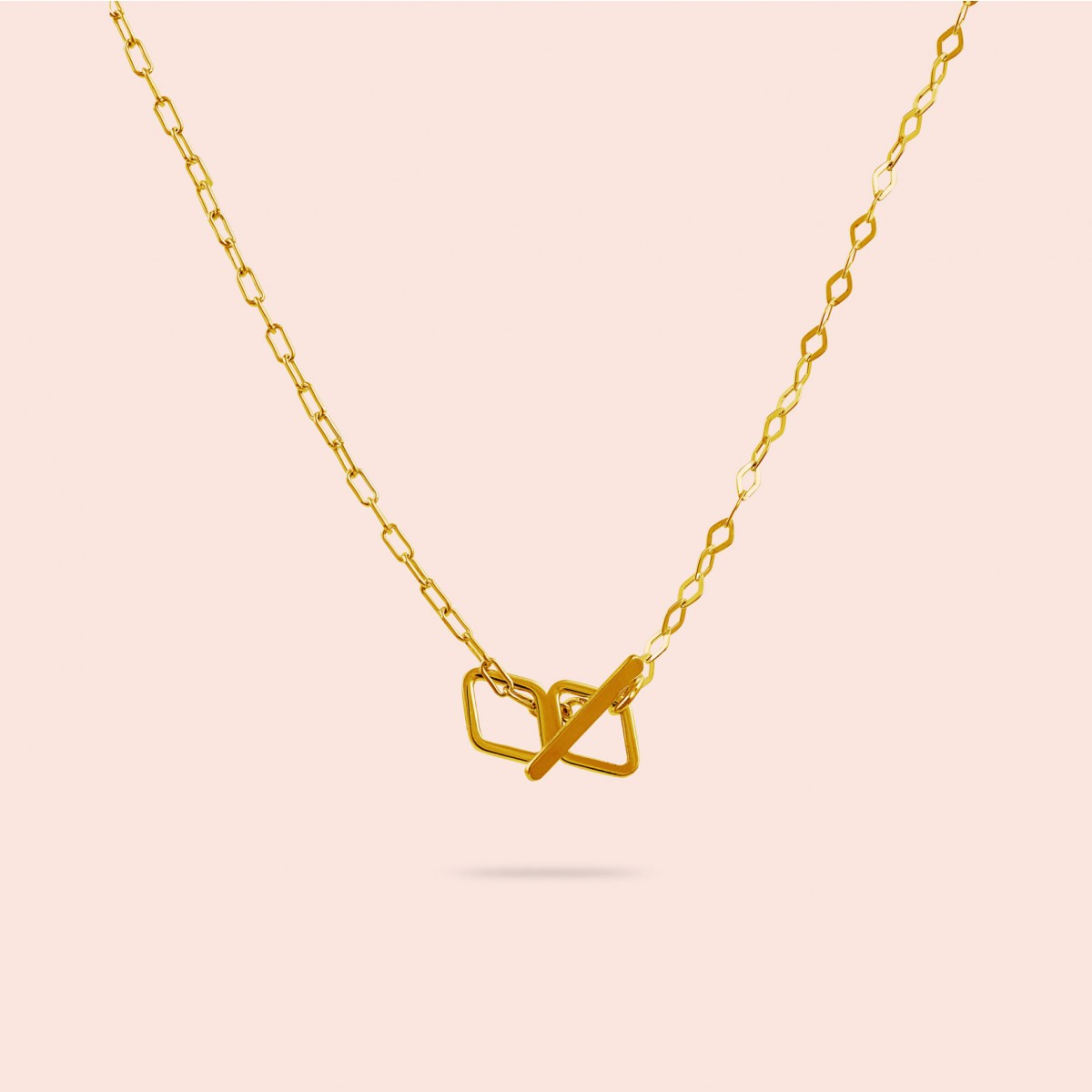 related by objects - just diamonds extended necklace - 925 Sterlingsilber 18k goldplattiert