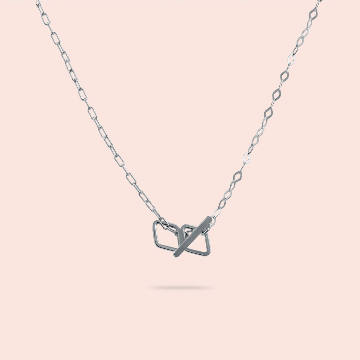 just diamonds extended necklace - 925 Sterlingsilber weiß rhodiniert