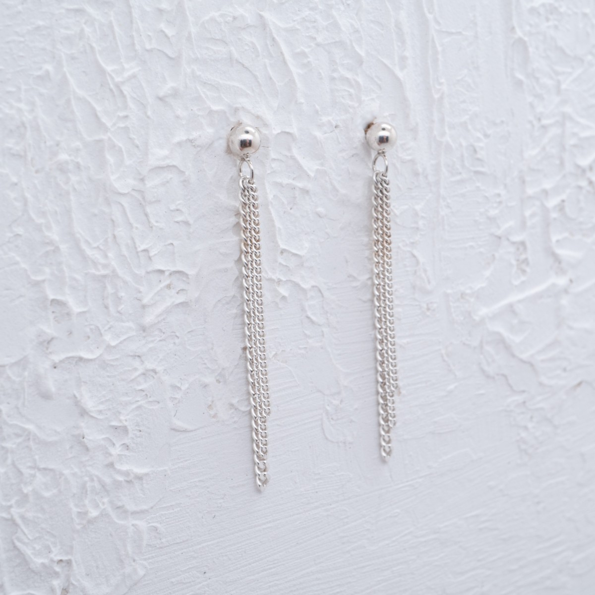 Elegante lange Silber Ohrhänger aus feinen Ketten - SchmuckvonVreni