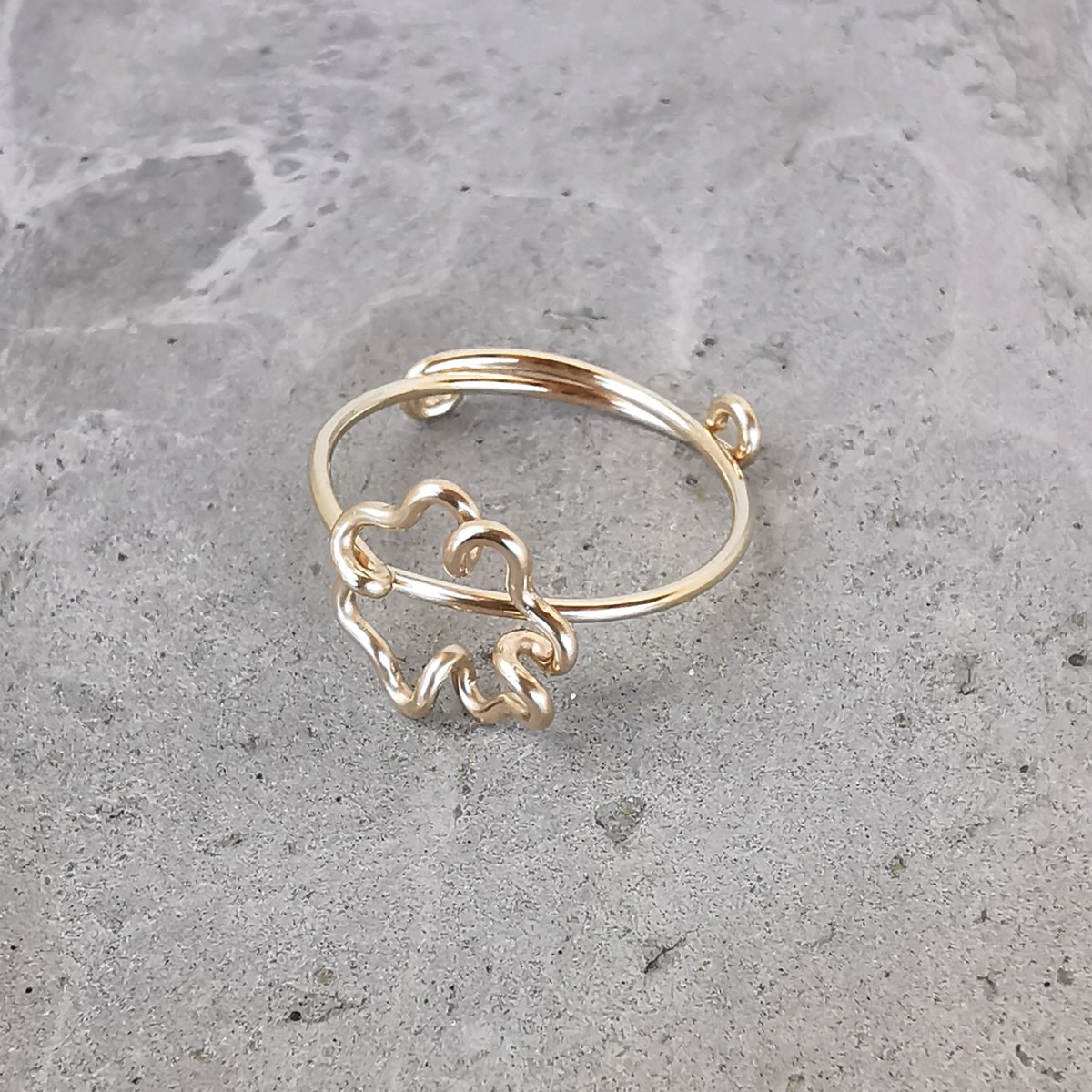 Kleeblatt Ring, größenverstellbar - in Sterling Silber und (Rosé) Gold Filled - KIZZU Schmuck