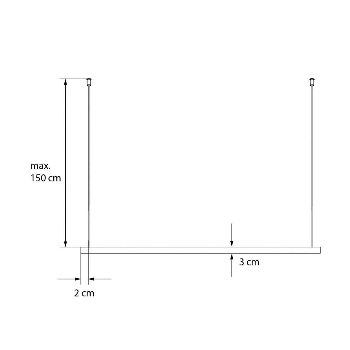 halblang | Schwebegarderobe | Kleiderstange | Massivholz