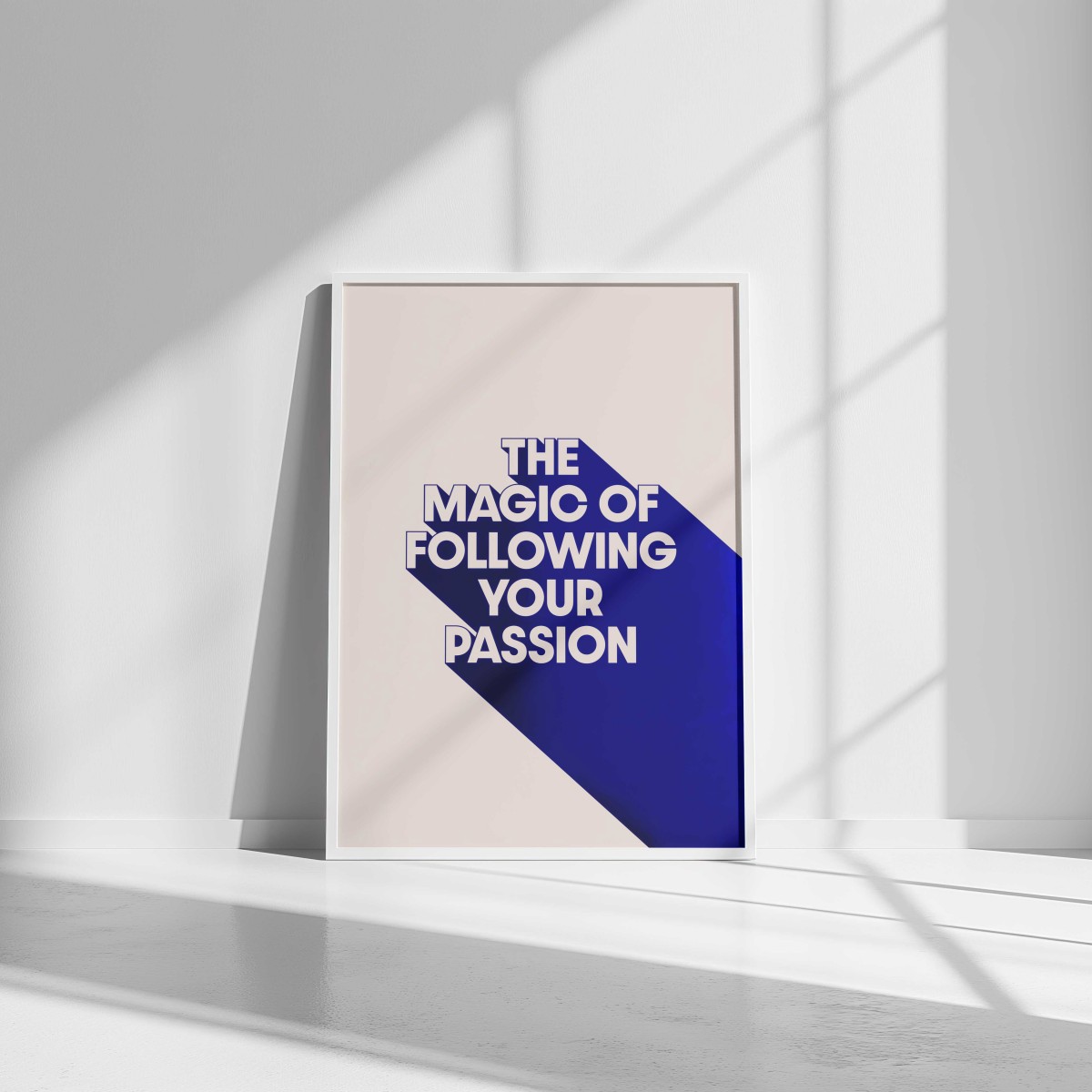 The magic of following your passion, A3 Poster in Vibrant Blue – Urban Design