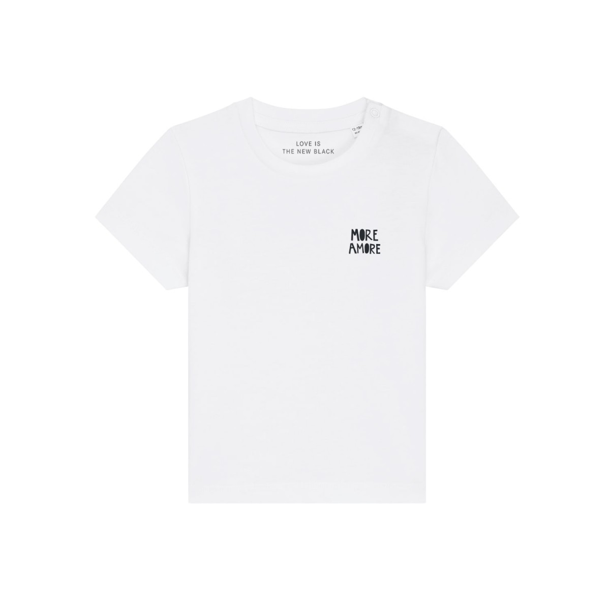 Love is the new black - MORE AMORE Baby - T-Shirt white 