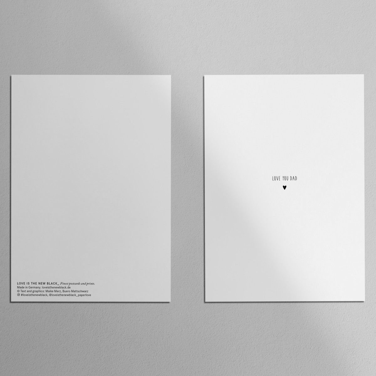 Love is the new black - Postkarte "Love you Dad"