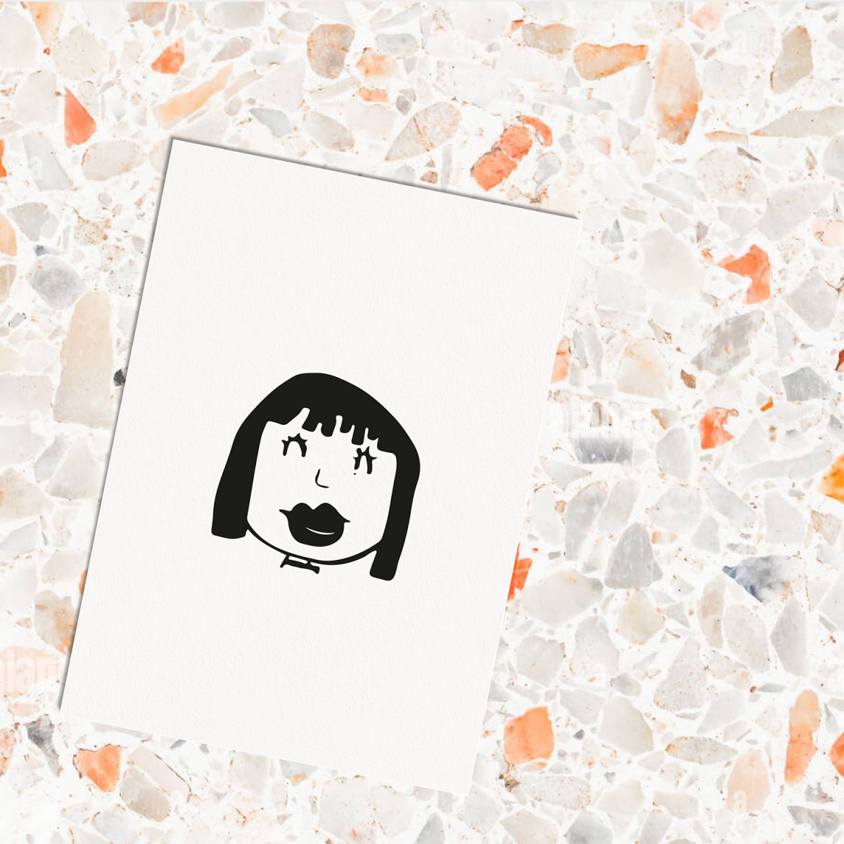 Love is the new black - Postkarte "Kindskopf Girl 01"