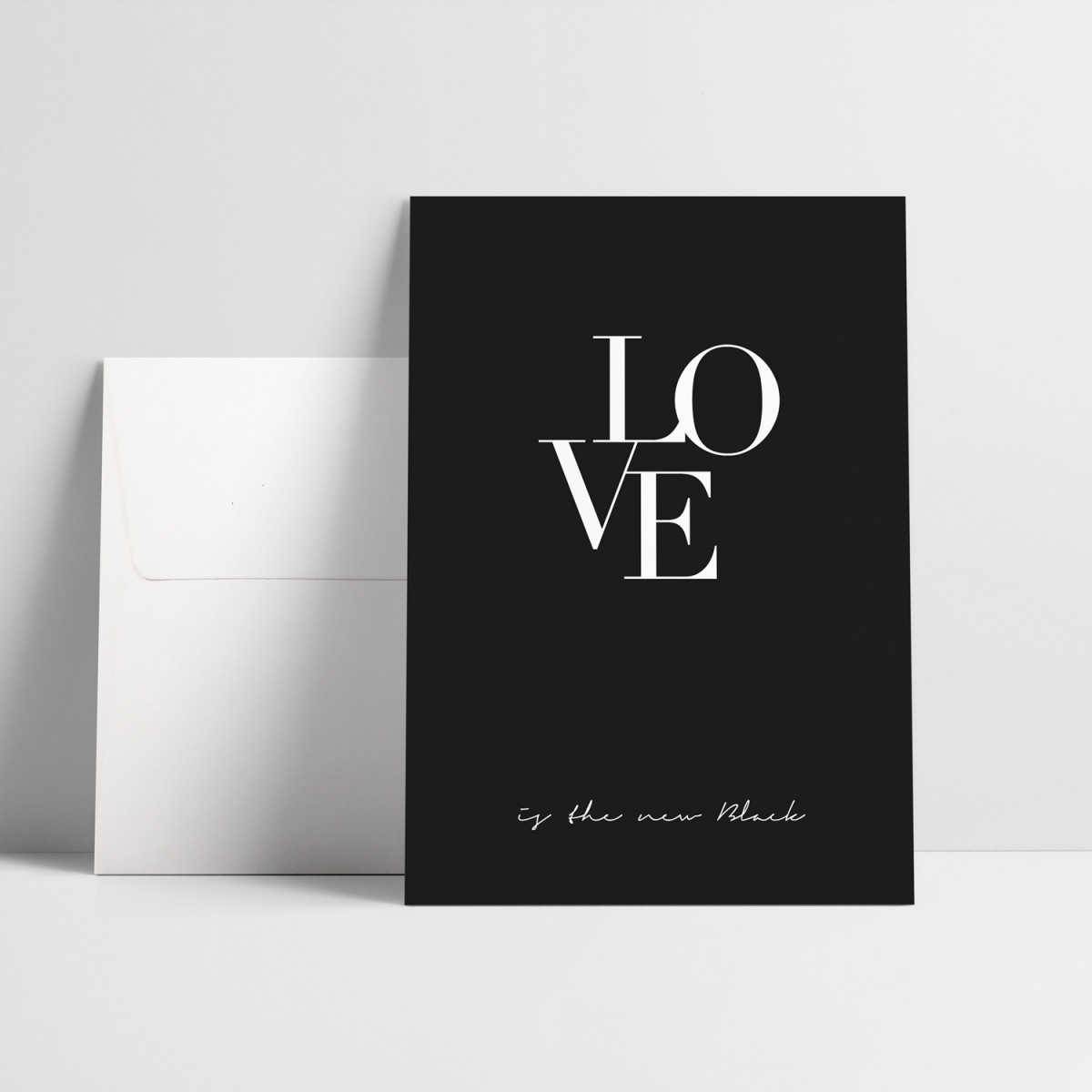 Love is the new black – Grußkarte "Ligatur"